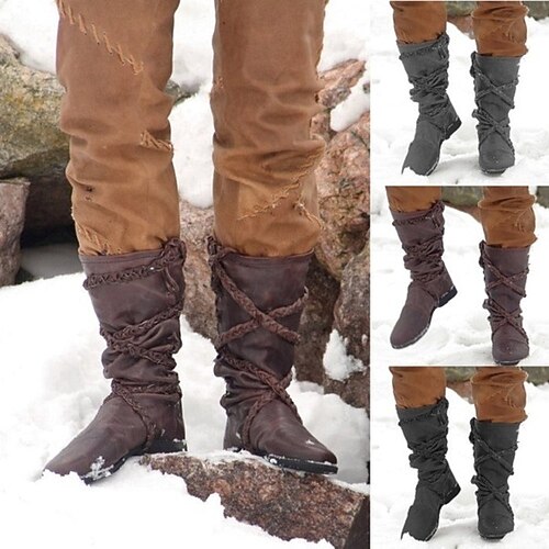 

Vintage Medieval Renaissance Shoes Flat Jazz Boots Pirate Viking Men's Women's Cosplay Costume Halloween Casual Daily LARP Shoes