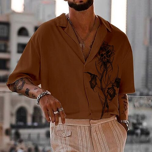 Men's Shirt Linen Shirt Skull Rose Graphic Prints Cuban Collar Apricot Brown Green Outdoor Street Short Sleeves Print Clothing Apparel Linen Fashion Designer Casual Soft
Men's Shirt Linen Shirt Skull Rose Graphic Prints Cuban Collar Apricot Brown Green Outdoor Street Short Sleeves Print Clothing Apparel Linen Fashion Designer Casual Soft
