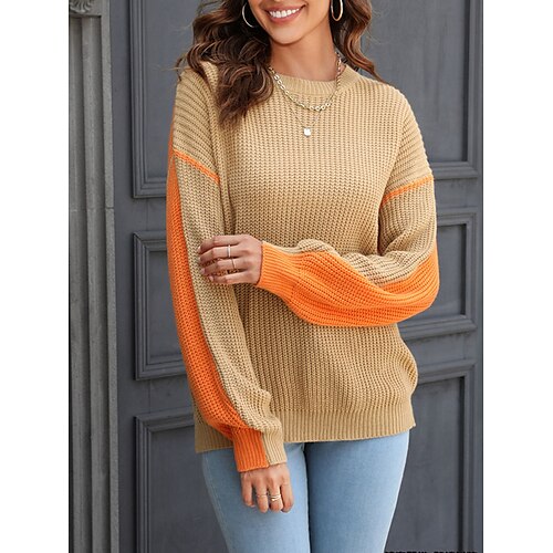 Mulheres Pulôver suéter Saltador Estriado Tricotar Patchwork Bloco de cor Gola Redonda à moda Casual Ao ar livre Diário Outono Inverno Branco Cáqui S M L
Mulheres Pulôver suéter Saltador Estriado Tricotar Patchwork Bloco de cor Gola Redonda à moda Casual Ao ar livre Diário Outono Inverno Branco Cáqui S M L