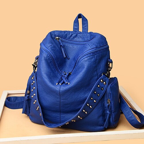 Mulheres mochila Ao ar livre Diário Côr Sólida Couro PU Grande Capacidade Prova-de-Água Durável Tachas Ziper Preto Azul Marron
Mulheres mochila Ao ar livre Diário Côr Sólida Couro PU Grande Capacidade Prova-de-Água Durável Tachas Ziper Preto Azul Marron