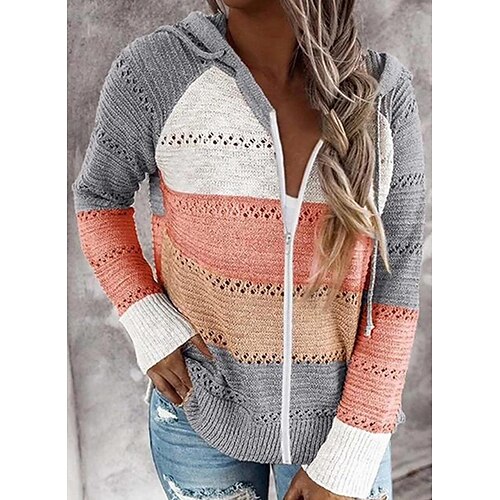 Damen Strickjacke Strickwaren Gerippt Stricken Patchwork Zip Farbblock Mit Kapuze Stilvoll Brautkleider schlicht Outdoor Täglich Frühling Herbst Schwarz Rosa Wein S
Damen Strickjacke Strickwaren Gerippt Stricken Patchwork Zip Farbblock Mit Kapuze Stilvoll Brautkleider schlicht Outdoor Täglich Frühling Herbst Schwarz Rosa Wein S