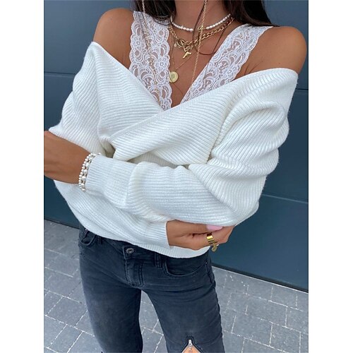 Damen Pullover Strickwaren Gerippt Stricken Spitzenbesatz Kalte Schulter Feste Farbe V Ausschnitt Stilvoll Weich Outdoor Festtage Sommer Herbst Khaki Dunkelgray Beige S
Damen Pullover Strickwaren Gerippt Stricken Spitzenbesatz Kalte Schulter Feste Farbe V Ausschnitt Stilvoll Weich Outdoor Festtage Sommer Herbst Khaki Dunkelgray Beige S