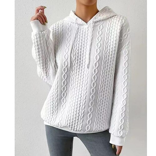 Dame Hættetrøje bluse Årgang Mode Basale Snørelukning Sort Hvid Blå Helfarve Gade Hættetrøje Langærmet Tekstureret Top Mikroelastisk Efterår vinter
Dame Hættetrøje bluse Årgang Mode Basale Snørelukning Sort Hvid Blå Helfarve Gade Hættetrøje Langærmet Tekstureret Top Mikroelastisk Efterår vinter