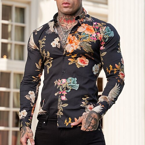 Homme Chemise Floral Imprimés Photos Col rabattu Noir Extérieur Plein Air manche longue Imprimer Vêtement Tenue Mode Vêtement de rue Design Décontractées
Homme Chemise Floral Imprimés Photos Col rabattu Noir Extérieur Plein Air manche longue Imprimer Vêtement Tenue Mode Vêtement de rue Design Décontractées