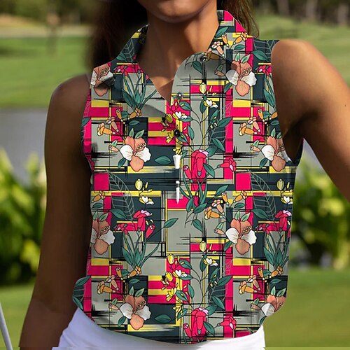 Mulheres Camisa polo de caminhada Camisa de golfe Pólo de botões Respirável Secagem Rápida Pavio Humido Sem Manga Vestuário de golfe Roupas de golfe Normal Floral Verão Tênis Golfe Pickleball
Mulheres Camisa polo de caminhada Camisa de golfe Pólo de botões Respirável Secagem Rápida Pavio Humido Sem Manga Vestuário de golfe Roupas de golfe Normal Floral Verão Tênis Golfe Pickleball
