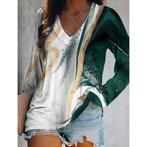 Mujer Camiseta Negro Amarillo Azul Piscina Graphic Estampado Manga Larga Diario Fin de semana Básico Escote en Pico Pintura
Mujer Camiseta Negro Amarillo Azul Piscina Graphic Estampado Manga Larga Diario Fin de semana Básico Escote en Pico Pintura