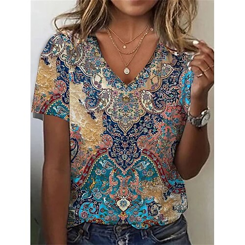 Mujer Camiseta Azul Piscina Graphic Estampado Manga Corta Diario Fin de semana Básico Escote en Pico Pintura
Mujer Camiseta Azul Piscina Graphic Estampado Manga Corta Diario Fin de semana Básico Escote en Pico Pintura