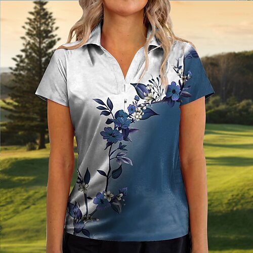 Femme T-shirt POLO Chemise de golf Polo boutonné Respirable Séchage rapide Evacuation de l'humidité Manche Courte Vêtements de golf Top Standard Floral Eté Tennis Le golf Pickleball
Femme T-shirt POLO Chemise de golf Polo boutonné Respirable Séchage rapide Evacuation de l'humidité Manche Courte Vêtements de golf Top Standard Floral Eté Tennis Le golf Pickleball