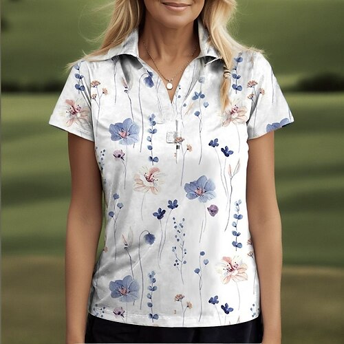 Women's Polo Shirt Golf Shirt Breathable Quick Dry Moisture Wicking Short Sleeve Golf Apparel Golf Clothes Regular Fit V Neck Floral Summer Tennis Golf Pickleball
Women's Polo Shirt Golf Shirt Breathable Quick Dry Moisture Wicking Short Sleeve Golf Apparel Golf Clothes Regular Fit V Neck Floral Summer Tennis Golf Pickleball