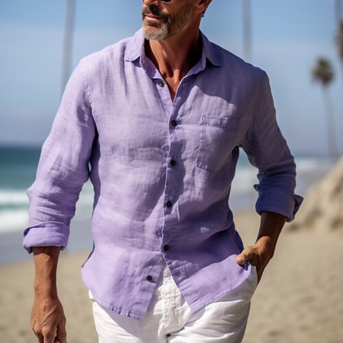Herren Hemd leinenhemd Knopfhemd Sommerhemd Strandhemd Gelb Marineblau Purpur Langarm Glatt Umlegekragen Frühling Sommer Casual Täglich Bekleidung
Herren Hemd leinenhemd Knopfhemd Sommerhemd Strandhemd Gelb Marineblau Purpur Langarm Glatt Umlegekragen Frühling Sommer Casual Täglich Bekleidung