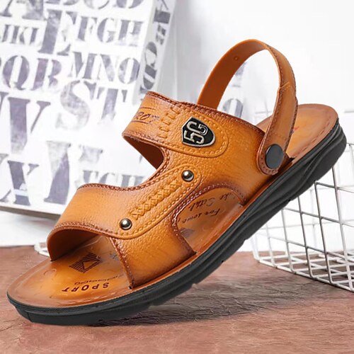 Homme Sandales Sandales plates Sandales en cuir Sandales confort Décontractées Plage du quotidien Plage PVC Respirable Confortable Antidérapantes Jaune Marron Eté
Homme Sandales Sandales plates Sandales en cuir Sandales confort Décontractées Plage du quotidien Plage PVC Respirable Confortable Antidérapantes Jaune Marron Eté