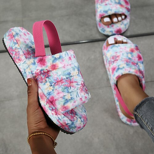 Women's Sandals Slippers Comfort Shoes Plus Size Daily Flat Heel Open Toe Fashion Comfort Minimalism Faux Fur Loafer Floral Orchid Apricot blossom A# Black
Women's Sandals Slippers Comfort Shoes Plus Size Daily Flat Heel Open Toe Fashion Comfort Minimalism Faux Fur Loafer Floral Orchid Apricot blossom A# Black