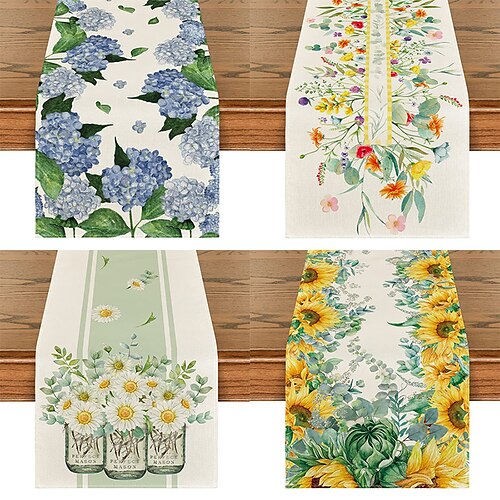 Sonnenblumen-Tischläufer, Bauernhaus-Frühlings-Tischläufer, Esszimmer-Boho-Tischfahnen-Dekor, Tischdekorationen für Essen, Hochzeit, Party, Urlaub
Sonnenblumen-Tischläufer, Bauernhaus-Frühlings-Tischläufer, Esszimmer-Boho-Tischfahnen-Dekor, Tischdekorationen für Essen, Hochzeit, Party, Urlaub