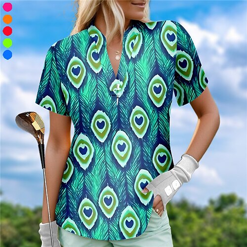Mujer Camisas de polo Camiseta de golf Transpirable Secado rápido Dispersor de humedad Manga Corta Ropa de golf ropa de golf Ajuste regular Escote en V Impreso Verano Tenis Golf pepinillo
Mujer Camisas de polo Camiseta de golf Transpirable Secado rápido Dispersor de humedad Manga Corta Ropa de golf ropa de golf Ajuste regular Escote en V Impreso Verano Tenis Golf pepinillo