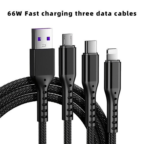 Câble de charge multiple 3,9 pieds USB A vers Lightning / micro / USB C 5 A Câble de Charge Charge Rapide Transfert de données élevé Nylon Tressé Durable 3 en 1 Pour Macbook iPad Samsung Accessoire
Câble de charge multiple 3,9 pieds USB A vers Lightning / micro / USB C 5 A Câble de Charge Charge Rapide Transfert de données élevé Nylon Tressé Durable 3 en 1 Pour Macbook iPad Samsung Accessoire