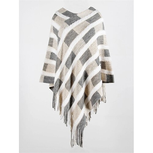 Mujer Poncho suéter Puente Estriado Tejer Borlas Plaid Escote en Pico Elegante Casual Diario Noche Otoño Invierno Negro Rojo Tamaño Único
Mujer Poncho suéter Puente Estriado Tejer Borlas Plaid Escote en Pico Elegante Casual Diario Noche Otoño Invierno Negro Rojo Tamaño Único
