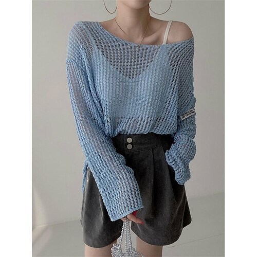 Pull Maille Femme A côtes Tricoter Troué Couleur unie Col Ras du Cou mode Décontractées Extérieur du quotidien manche longue Eté Automne Noir Rose Claire Taille unique
Pull Maille Femme A côtes Tricoter Troué Couleur unie Col Ras du Cou mode Décontractées Extérieur du quotidien manche longue Eté Automne Noir Rose Claire Taille unique