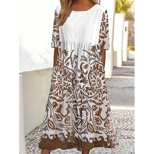 Damen Lässiges Kleid Sommerkleid Kleid drucken Blumen Geometrisch Rüschen Tasche Rundhalsausschnitt Midikleid Modisch Strassenmode Outdoor Festtage Kurzarm Regular Fit Wein Blau Orange Sommer Frühling
Damen Lässiges Kleid Sommerkleid Kleid drucken Blumen Geometrisch Rüschen Tasche Rundhalsausschnitt Midikleid Modisch Strassenmode Outdoor Festtage Kurzarm Regular Fit Wein Blau Orange Sommer Frühling