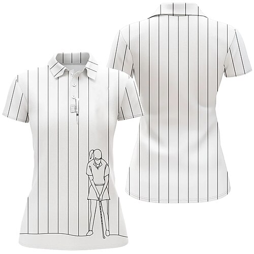 Mulheres Camisa polo de caminhada Camisa de golfe Pólo de botões Respirável Secagem Rápida Pavio Humido Manga Curta Vestuário de golfe Roupas de golfe Normal Riscas Estampado Verão Tênis Golfe
Mulheres Camisa polo de caminhada Camisa de golfe Pólo de botões Respirável Secagem Rápida Pavio Humido Manga Curta Vestuário de golfe Roupas de golfe Normal Riscas Estampado Verão Tênis Golfe