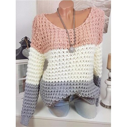 Mulheres Pulôver suéter Saltador Crochê Tricotar Vazado Buraco Bloco de cor Gola Redonda à moda Casual Diário Para Noite Verão Outono Rosa Cinzento S M L
Mulheres Pulôver suéter Saltador Crochê Tricotar Vazado Buraco Bloco de cor Gola Redonda à moda Casual Diário Para Noite Verão Outono Rosa Cinzento S M L