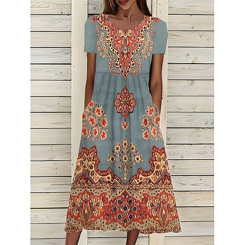 Damen Lässiges Kleid Ethnisches Kleid Sommerkleid Blumen Stammes Tasche Bedruckt Rundhalsausschnitt Midikleid Vintage Ethnisch Outdoor Täglich Kurzarm Lockere Passform Gelb Rosa Wein Sommer Frühling
Damen Lässiges Kleid Ethnisches Kleid Sommerkleid Blumen Stammes Tasche Bedruckt Rundhalsausschnitt Midikleid Vintage Ethnisch Outdoor Täglich Kurzarm Lockere Passform Gelb Rosa Wein Sommer Frühling