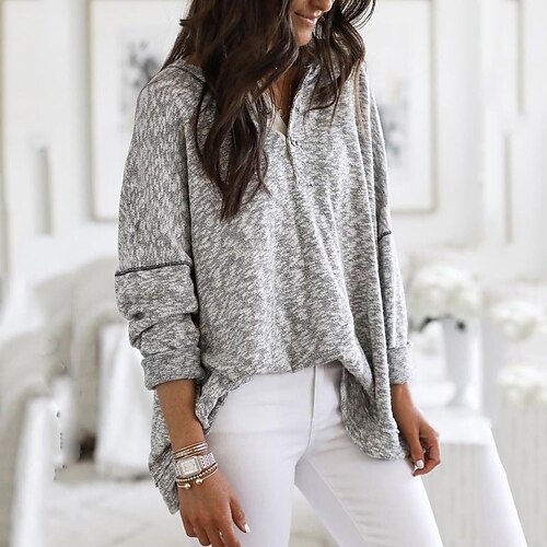 Women's T shirt Tee Pink Blue Purple Plain Button Long Sleeve Daily Weekend Basic Cowl Neck
Women's T shirt Tee Pink Blue Purple Plain Button Long Sleeve Daily Weekend Basic Cowl Neck