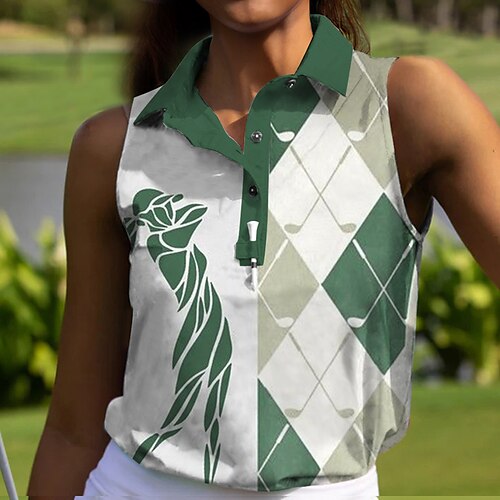 Mujer Camisas de polo Camiseta de golf Polo con botones Transpirable Secado rápido Dispersor de humedad Sin Mangas Ropa de golf ropa de golf Ajuste regular Letra Impreso Verano Tenis Golf pepinillo
Mujer Camisas de polo Camiseta de golf Polo con botones Transpirable Secado rápido Dispersor de humedad Sin Mangas Ropa de golf ropa de golf Ajuste regular Letra Impreso Verano Tenis Golf pepinillo