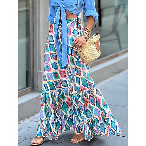 Damen Rock Schaukel Langer Rock Maxi Polyester Grün Röcke Sommer Rüsche Bedruckt Modisch Brautkleider schlicht Sommer Täglich Urlaub S M L
Damen Rock Schaukel Langer Rock Maxi Polyester Grün Röcke Sommer Rüsche Bedruckt Modisch Brautkleider schlicht Sommer Täglich Urlaub S M L