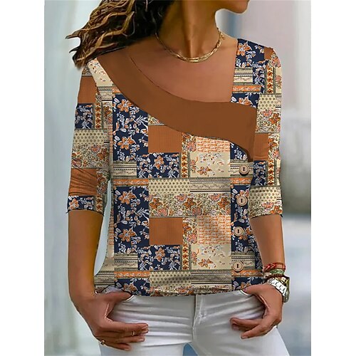 Damen T Shirt Orange Blumen Bedruckt Langarm Täglich Wochenende Basic Rundhalsausschnitt Blume Farbe
Damen T Shirt Orange Blumen Bedruckt Langarm Täglich Wochenende Basic Rundhalsausschnitt Blume Farbe
