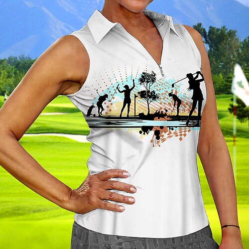 Mulheres Camisa polo de caminhada Camisa de golfe Respirável Secagem Rápida Pavio Humido Sem Manga Vestuário de golfe Roupas de golfe Normal Zíper Estampado Verão Tênis Golfe Pickleball
Mulheres Camisa polo de caminhada Camisa de golfe Respirável Secagem Rápida Pavio Humido Sem Manga Vestuário de golfe Roupas de golfe Normal Zíper Estampado Verão Tênis Golfe Pickleball