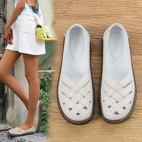 Femme Sandales Chaussures de confort du quotidien Marche Talon Plat Bout rond Mode Classique Décontractées Cuir Mocassins Couleur unie Noir Blanche Bleu
Femme Sandales Chaussures de confort du quotidien Marche Talon Plat Bout rond Mode Classique Décontractées Cuir Mocassins Couleur unie Noir Blanche Bleu