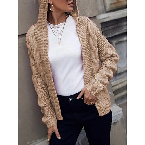 Gilet Cardigan Maille Femme torsadé Tricoter énorme Couleur unie Capuche mode Décontractées Extérieur du quotidien manche longue Eté Automne Noir Blanche S M L
Gilet Cardigan Maille Femme torsadé Tricoter énorme Couleur unie Capuche mode Décontractées Extérieur du quotidien manche longue Eté Automne Noir Blanche S M L