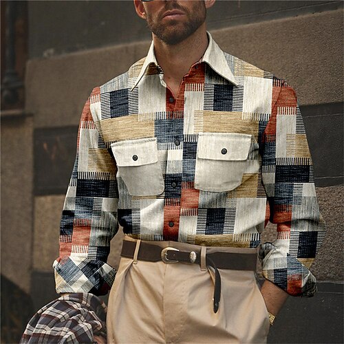 Hombre Camisa A Rayas Ajedrez Estampados Geometría Cuello Vuelto Rosa Azul Piscina Verde Trébol Caqui Gris Exterior Calle Manga Larga Estampado Ropa Moda Ropa de calle Design Transpirable
Hombre Camisa A Rayas Ajedrez Estampados Geometría Cuello Vuelto Rosa Azul Piscina Verde Trébol Caqui Gris Exterior Calle Manga Larga Estampado Ropa Moda Ropa de calle Design Transpirable
