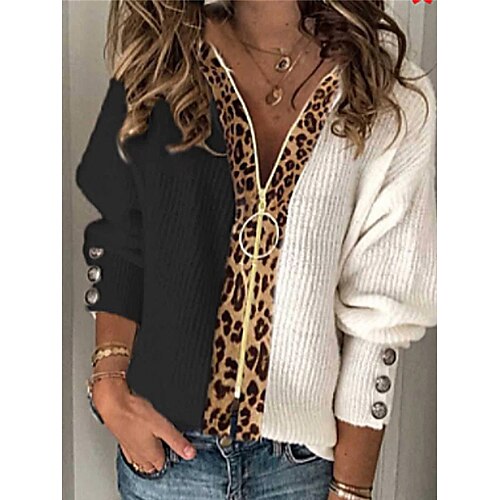Mulheres Sueter Cardigan Saltador Estriado Tricotar Patchwork Zíper Bloco de cor Decote V à moda Casual Ao ar livre Diário Outono Inverno Preto S M L
Mulheres Sueter Cardigan Saltador Estriado Tricotar Patchwork Zíper Bloco de cor Decote V à moda Casual Ao ar livre Diário Outono Inverno Preto S M L
