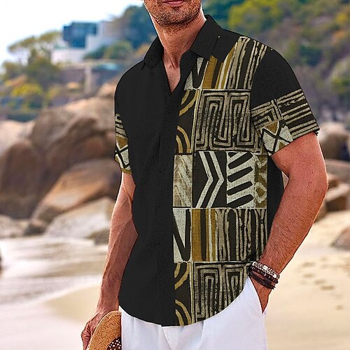 Homme Chemise Chemise Lin Tribal Imprimés Photos Rétro Vintage Géométrie Col rabattu Jaune Bleu Extérieur Plein Air Manches courtes Imprimer Vêtement Tenue Lin Mode Design Décontractées Flexible
Homme Chemise Chemise Lin Tribal Imprimés Photos Rétro Vintage Géométrie Col rabattu Jaune Bleu Extérieur Plein Air Manches courtes Imprimer Vêtement Tenue Lin Mode Design Décontractées Flexible