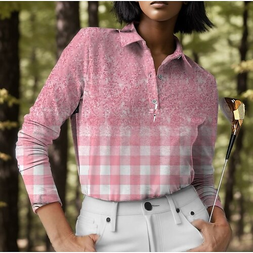 Damen poloshirt Golfhemd Geknöpftes Poloshirt Atmungsaktiv Schnelltrocknend Feuchtigkeitsableitung Langarm Golfbekleidung Golfkleidung Regular Fit Plaid Farbverläufe Frühling Herbst Tennis Golfspiel
Damen poloshirt Golfhemd Geknöpftes Poloshirt Atmungsaktiv Schnelltrocknend Feuchtigkeitsableitung Langarm Golfbekleidung Golfkleidung Regular Fit Plaid Farbverläufe Frühling Herbst Tennis Golfspiel