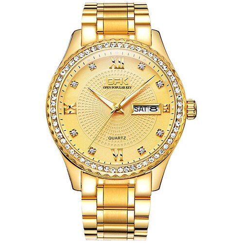 OPK Brand Men Quartz Watch Luxury Fashion Rhinestone Business Luminous Calendar Date Week Waterproof Alloy Watch
OPK Brand Men Quartz Watch Luxury Fashion Rhinestone Business Luminous Calendar Date Week Waterproof Alloy Watch