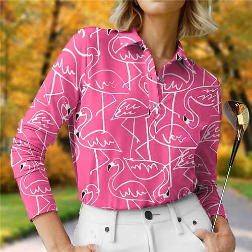 Women's Polo Shirt Golf Shirt Button Up Polo Breathable Quick Dry Moisture Wicking Long Sleeve Golf Apparel Golf Clothes Regular Fit Printed Spring Autumn Tennis Golf Pickleball
Women's Polo Shirt Golf Shirt Button Up Polo Breathable Quick Dry Moisture Wicking Long Sleeve Golf Apparel Golf Clothes Regular Fit Printed Spring Autumn Tennis Golf Pickleball