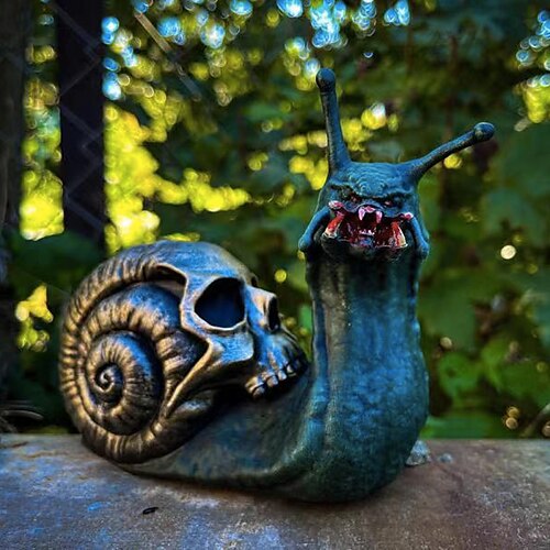 Halloween-Schädel und Schneckenharz-Kunsthandwerk, Schneckenschädel-Skulptur Gartenharz-Schneckenstatue Gothic-Ornament-Dekoration, Harz-Desktop-Ornament Halloween-Heimparty-Dekoration
Halloween-Schädel und Schneckenharz-Kunsthandwerk, Schneckenschädel-Skulptur Gartenharz-Schneckenstatue Gothic-Ornament-Dekoration, Harz-Desktop-Ornament Halloween-Heimparty-Dekoration