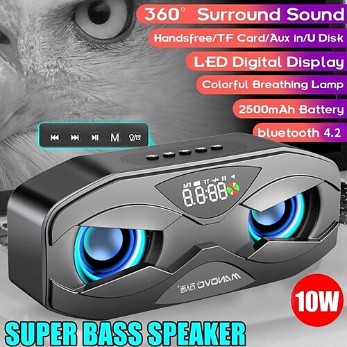 Neuer cooler Bluetooth-Lautsprecher im Eulen-Design, LED-Blitz, kabelloser Lautsprecher, FM-Radio, Wecker, TF-Karte, Musik-Player
Neuer cooler Bluetooth-Lautsprecher im Eulen-Design, LED-Blitz, kabelloser Lautsprecher, FM-Radio, Wecker, TF-Karte, Musik-Player