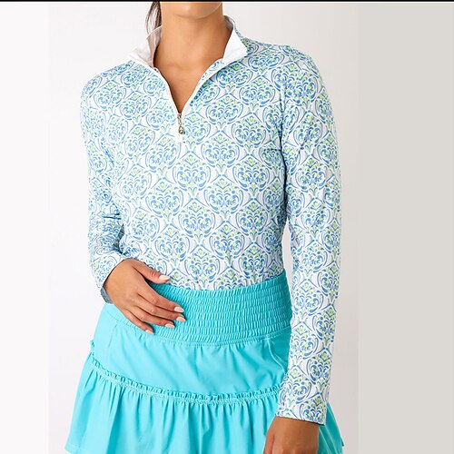 Mulheres Camisa polo de caminhada Camisa de golfe Respirável Secagem Rápida Pavio Humido Manga Longa Vestuário de golfe Roupas de golfe Normal Zíper Colarinho Alto Estampado Primavera Outono Tênis
Mulheres Camisa polo de caminhada Camisa de golfe Respirável Secagem Rápida Pavio Humido Manga Longa Vestuário de golfe Roupas de golfe Normal Zíper Colarinho Alto Estampado Primavera Outono Tênis
