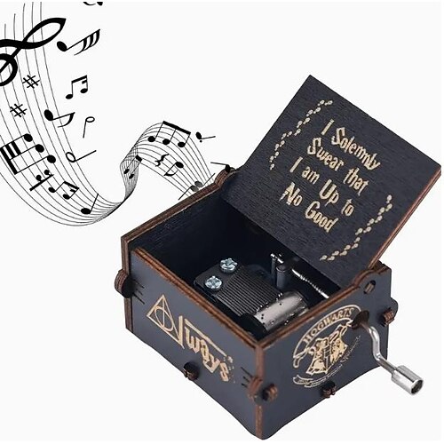 

Mini Handmade Vintage Wooden Music Box,Wooden Engraved Music Box, Christmas Musical Box, Halloween Music Box Valentine's Day Gifts Birthday Gifts Bedroom Accessories