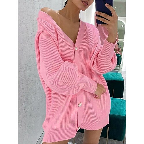 Mujer Chaqueta de Punto Puente Estriado Tejer Botón Color sólido Escote en Pico Elegante Casual Exterior Diario Verano Otoño Blanco Amarillo S M L
Mujer Chaqueta de Punto Puente Estriado Tejer Botón Color sólido Escote en Pico Elegante Casual Exterior Diario Verano Otoño Blanco Amarillo S M L