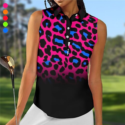 Femme T-shirt POLO Chemise de golf Polo boutonné Respirable Séchage rapide Evacuation de l'humidité Sans Manches Vêtements de golf Top Standard Léopard Eté Tennis Le golf Pickleball
Femme T-shirt POLO Chemise de golf Polo boutonné Respirable Séchage rapide Evacuation de l'humidité Sans Manches Vêtements de golf Top Standard Léopard Eté Tennis Le golf Pickleball