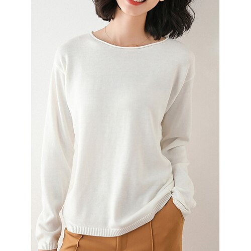 Pull Maille Femme A côtes Tricoter énorme Couleur unie Col Ras du Cou mode Décontractées du quotidien Sortie manche longue Eté Printemps Noir Blanche S M L
Pull Maille Femme A côtes Tricoter énorme Couleur unie Col Ras du Cou mode Décontractées du quotidien Sortie manche longue Eté Printemps Noir Blanche S M L