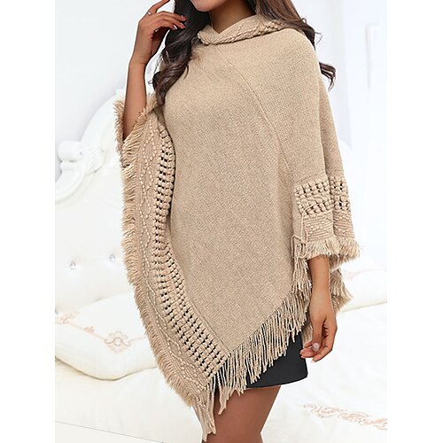 Pull poncho Maille Femme A côtes Tricoter Ouvert Franges Couleur unie Capuche mode Décontractées du quotidien Sortie Manches 3/4 Eté Automne Kaki Gris Taille unique
Pull poncho Maille Femme A côtes Tricoter Ouvert Franges Couleur unie Capuche mode Décontractées du quotidien Sortie Manches 3/4 Eté Automne Kaki Gris Taille unique