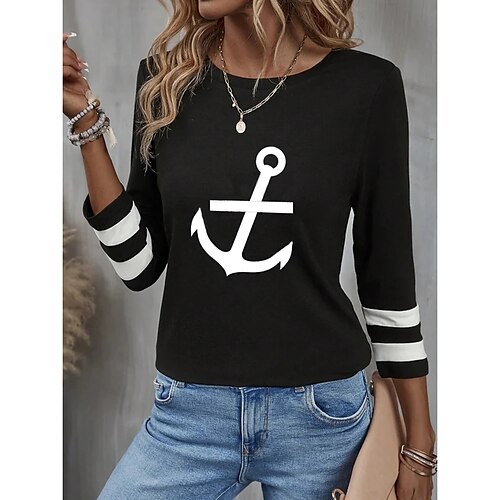 T shirt Tee Femme Noir Floral Imprimer manche longue Vacances Fin de semaine basique Col Rond Normal Standard Fleur Peinture S
T shirt Tee Femme Noir Floral Imprimer manche longue Vacances Fin de semaine basique Col Rond Normal Standard Fleur Peinture S