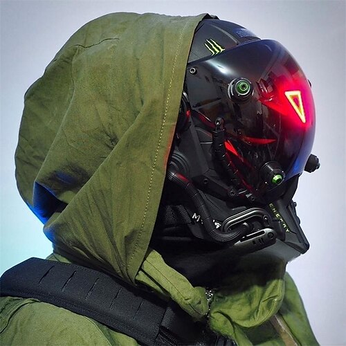 Cyber-Punk-Lichthelm, Cos-Maske, Kopf, Vollmaske, Eisensoldaten, Sprung di, mechanische Funktion von Wissenschaft und Technologie
Cyber-Punk-Lichthelm, Cos-Maske, Kopf, Vollmaske, Eisensoldaten, Sprung di, mechanische Funktion von Wissenschaft und Technologie