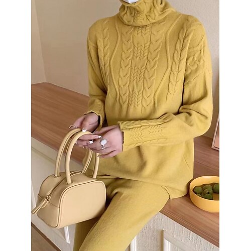 Damen Pullover-Set Strickwaren Gerippt Stricken überdimensional Feste Farbe Rollkragen Stilvoll Brautkleider schlicht Täglich Ausgehen Herbst Winter Schwarz Gelb Blau Einheitsgröße
Damen Pullover-Set Strickwaren Gerippt Stricken überdimensional Feste Farbe Rollkragen Stilvoll Brautkleider schlicht Täglich Ausgehen Herbst Winter Schwarz Gelb Blau Einheitsgröße