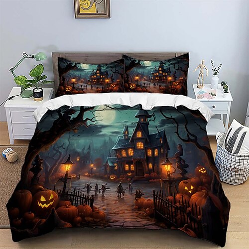 Halloween Happy Bettwäsche-Set, Totenkopfkopf, Kürbiskopf, Fledermaus-Aufdruck, Bettwäsche-Set, Steppdecken-Set, geeignet für Jungen und Jugendliche, Dekoration, Terror-Thema, Mikrofaser-Set,
Halloween Happy Bettwäsche-Set, Totenkopfkopf, Kürbiskopf, Fledermaus-Aufdruck, Bettwäsche-Set, Steppdecken-Set, geeignet für Jungen und Jugendliche, Dekoration, Terror-Thema, Mikrofaser-Set,